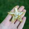5 X-Small 1.25" Gold Star Sequin Beaded Iron On Patches for Gift Tags Hair Clips Cardmaking